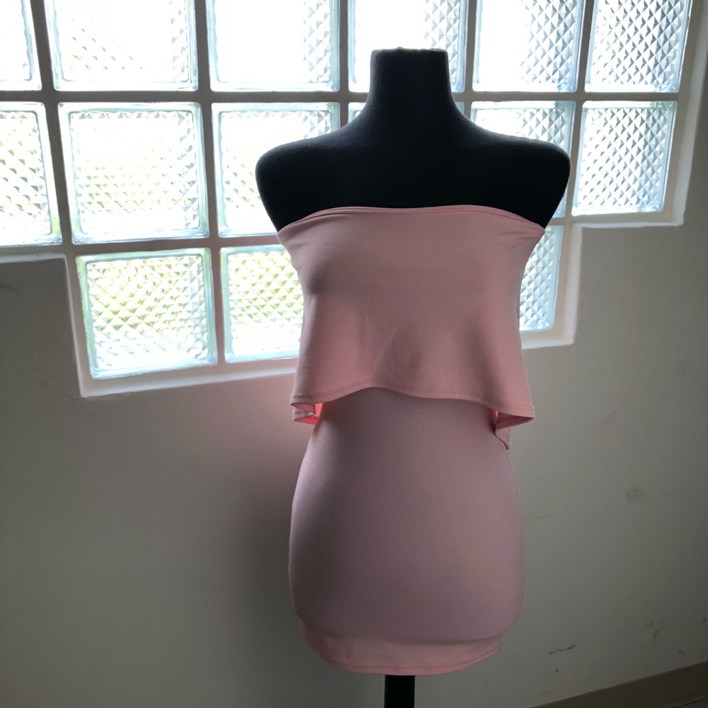 Blush strapless dress